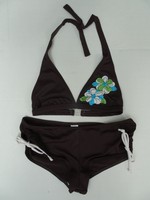 Infinity schicker Bikini m. Neckholder Beachwear braun m. Blume Gr. 38 Cup B Neu