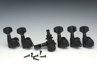 E-Gitarren Lock Locking Tuners Klemm Mechaniken Schaller Style 6 links Schwarz