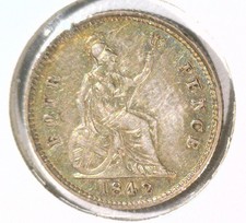 Groat 1842 Great Britain Silver 4 pence Coin Km#731.1 .0895 Asw Blue Lot