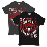 T-Shirt Antisocial ultras punk skin kc hooligan kategorie acab fight halbzeit oi