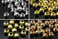 Perlen Metallperlen 10 mm, 12 mm Kugel Spacer Zwischenperlen Großlochperlen, S2 