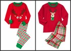 Gymboree NWT Boys Holiday Reindeer 2 Pc Pajamas w/Striped Bottoms or Plaid Pants