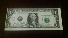 1995 $1 error note misaligned