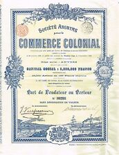 Belgium Colonial Commerce stock certificate 1898