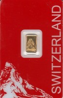 1g Feingoldbarren 999.9 PAMP SUISSE  Δ Matterhorn mit Seriennummer in SecureCard