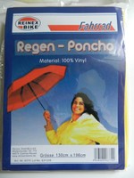 Regen - Poncho, Fahrrad - Regen Poncho,Regenjacke,Regencape,Autopanne, Gelb, Neu