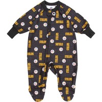 Gerber Pittsburgh Steelers Baby Toddler Blanket Sleeper Pajamas - Black