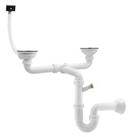 Ablaufgarnitur für RODI Doppelbecken SCOUT BB mit Überlauf / Überlaufgarnitur