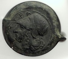 SYRACUSE Sicily 375BC LARGE Ancity Greek Litra Coin Athena Dolphins NGC i59087