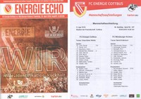 Programm FC Energie Cottbus - Würzburger Kickers  30.04.2016