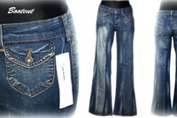 CARISMA Coole Bootcut Jeans Hose Hüfthose Low Rise Pattentaschen Gr.36 Regular