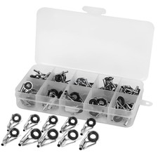 80Pcs 8 Sizse Lure Fishing Rod Tip Eyes Stainless Steel Guide Tip Repair Kit