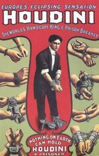 Harry Houdini Poster Magic Show Escape Handcuffs Trick Theater Stage Print 305