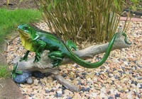 Echse Leguan Waran Reptil lebensecht 43 cm Garten Figur Skulptur Teich Deko 