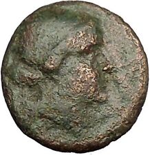 KYME in AEOLIS 250BC Amazon Woman Horse Cup Authentic Ancient Greek Coin i52565