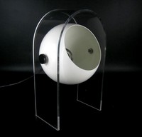 60er / 70er Jahre Design Tischlampe aus Metall & Acryl Sarfatti Style Vintage