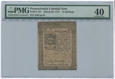 Pennsylvania Colonial Note. Fr#Pa-161. March 20, 1773. 14 Shillings. Pmg Xf40