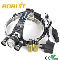 Authentic BORUiT 9000/8000LM 3*XML T6 2R5 LED Kopflampe Stirnlamp Lampe Headlamp
