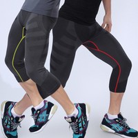 Tight 3/4 Hose Herren Lauftight Laufhose Trainingshose Sporthose Tights Leggings