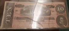 1864 $10 Csa Confederate T-68 Xf