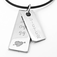 Anhänger Edelstahl Dog-Tag  mit geheimer Botschaft inkl. Gravur + Kette