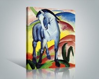Franz Marc - Blaues Pferd I Poster Leinwand-Druck (50x40cm) #56518