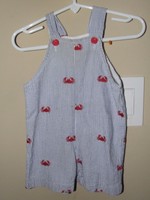 Funtasia Too 12m Crab Jon Jon Romper Seersucker Shortall Boutique Beach Summer
