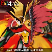TOP Original Bali Feuer Flug Drachen Handgearbeitet Flugdrachen 3D Gesicht