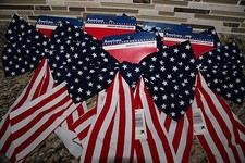 4 USA Flag Bows Indoor Outdoor Decorations Red White Blue Memorial 4th of July