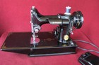 Vtg Singer Featherweight Sewing Machine 221 w/ Box Scripted Front Works great