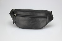 Edle Leder Gürteltasche Bauchtasche Hüfttasche schwarz