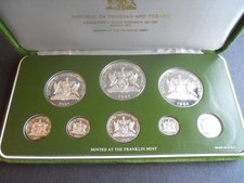 Trinidad & Tobago 1984 Proof Set. 8 coins all silver in Box and with Coa