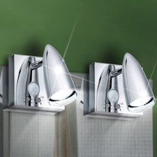 set di 2 brillantezza a specchio faretto sensore di movimento stanza da bagno