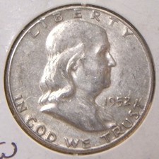 1952 Franklin Half Dollar~Silver~Au
