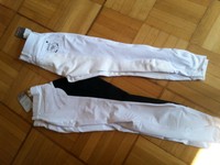  Lauria Garrelli Neapel 3/4 Besatz Reithose weiß Größe 44 neu mit Etikett