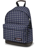 Eastpak Schulrucksack WYOMING Rucksack Blau Grau mit Lederboden Checksange Blue