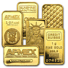 1 gram Gold Bar - Secondary Market - Various Condition - Sku #12477