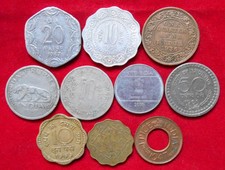 Republic/British India Mix Lot 10 Diffirent George Vi Mint & Year Coins (A686)