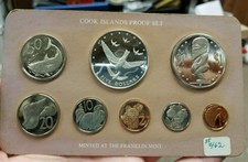 1977 Cook Islands Proof Set $5 silver Franklin Mint haze discoloration