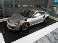 PORSCHE 911 991 GT3 RS 2015 silber schwarz NEU NEW Resin Spark  1:18 