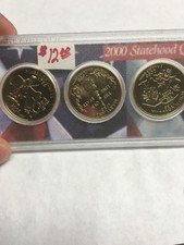 2000 Us Statehood Quarters 24K Gold Plated * 5-Coin Complete Set * Free S/H