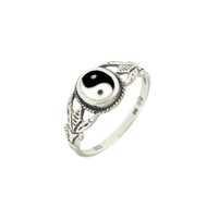 Ring unisex frau herren yin ying yang aus silber