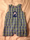 OSH KOSH B'GOSH Blue Plaid Short Overalls 18M BASEBALL EPOC
