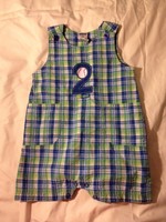 OSH KOSH B'GOSH Blue Plaid Short Overalls 18M BASEBALL EPOC