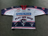 Kassel Huskies DEL Playoff 2000 Trikot NR. 28 Turgeon in weiss / blau  ** TOP **