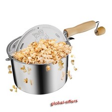 Popcorn Popper Pot Retro Stainless Steel Stove Kettle Machine Popcorn Maker New