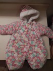 Bright Future Baby Girl Red one piece Snowsuit covered in teddy bears 6-9 Months