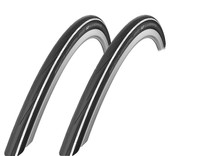 2x Schwalbe Lugano Reifen 700-23C (23-622) sz/weiß Draht 28" Kevlar Pannenschutz