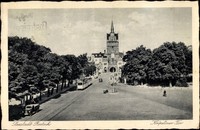 Ak Rostock in Mecklenburg Vorpommern, Straßenpartie, Blick zum Krö... - 1441517