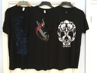 3 Black Men's T-Shirt with Large graphic Size M